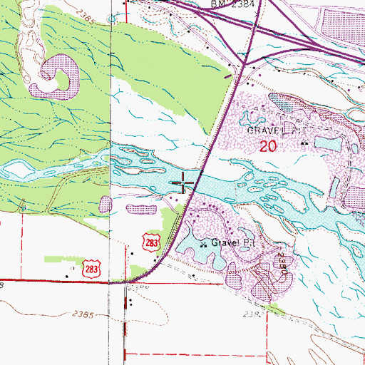 Topographic Map of Lexington Bridge, NE
