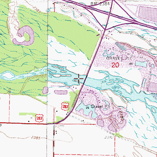 Topographic Map of Lexington Bridge, NE