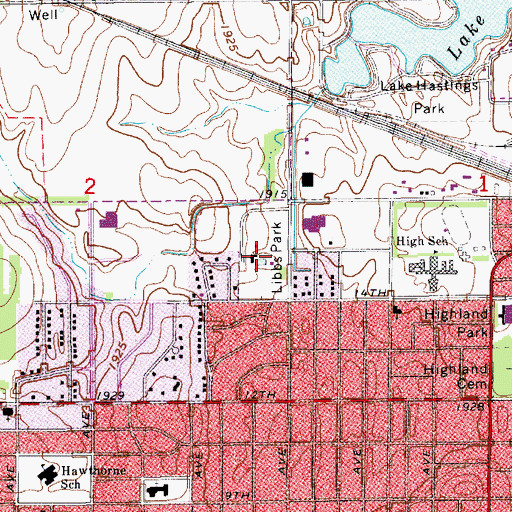 Topographic Map of Libs Park, NE