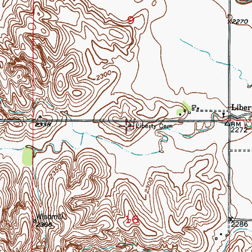 Topographic Map of Liberty Cemetery, NE