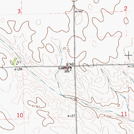 Topographic Map of Liberty School, NE