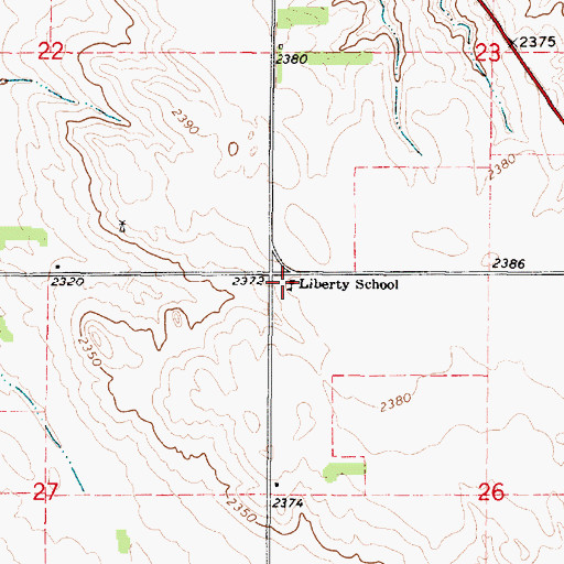 Topographic Map of Liberty School (historical), NE