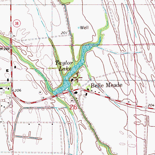 Topographic Map of Belle Meade, AR