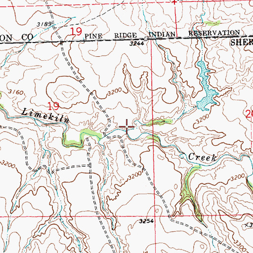 Topographic Map of Limekiln Creek, SD