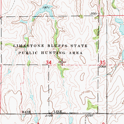 Topographic Map of Limestone Bluffs State Wildlife Management Area, NE