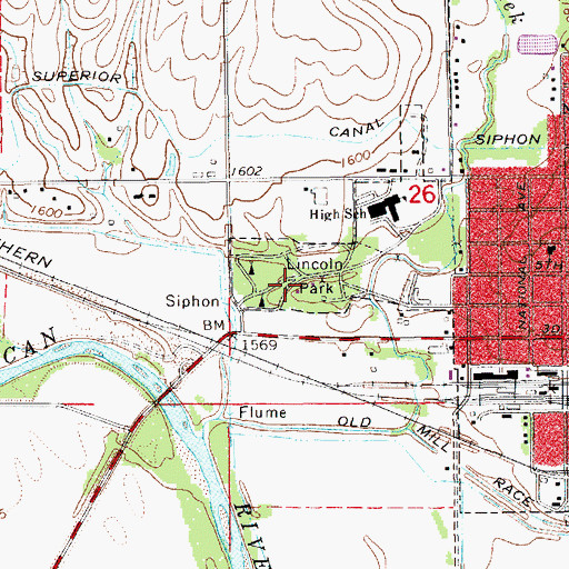 Topographic Map of Lincoln Park, NE
