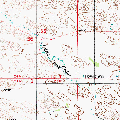 Topographic Map of Litle Cedar Creek, NE