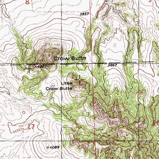 Topographic Map of Litle Crow Butte, NE