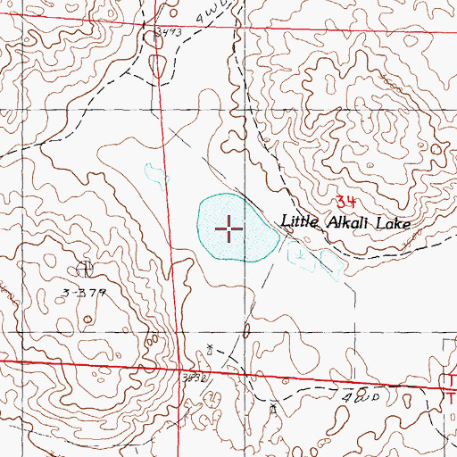 Topographic Map of Little Alkali Lake, NE