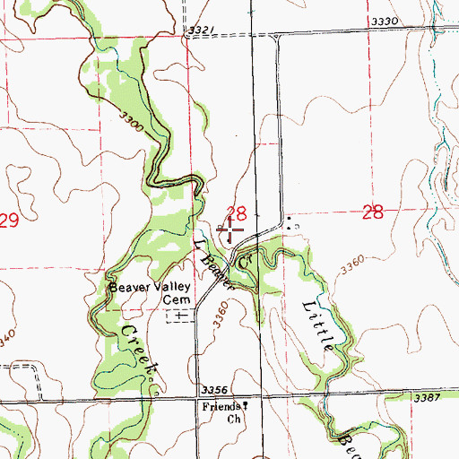 Topographic Map of Little Beaver Creek, NE