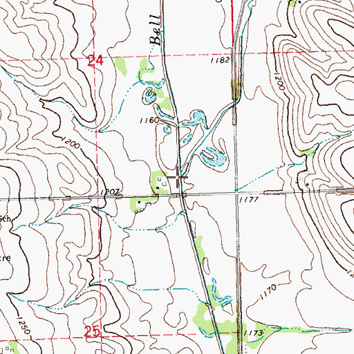 Topographic Map of Little Bell Creek, NE