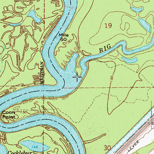 Topographic Map of Big Creek, AR