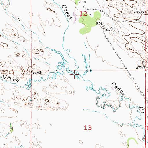 Topographic Map of Little Cedar Creek, NE