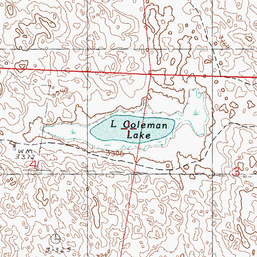 Topographic Map of Little Coleman Lake, NE