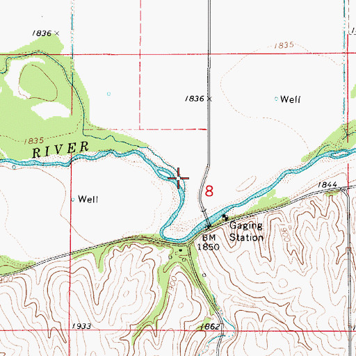 Topographic Map of Little Cottonwood Creek, NE