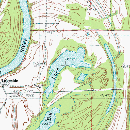Topographic Map of Big Lake, AR