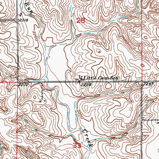 Topographic Map of Little Gem School (historical), NE