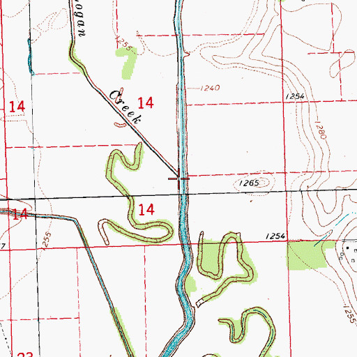 Topographic Map of Little Logan Creek, NE