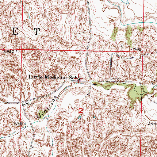 Topographic Map of Little Medicine School (historical), NE