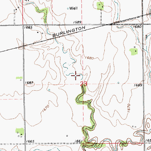 Topographic Map of Little Sandy Creek, NE