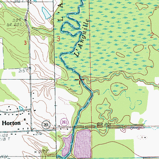 Topographic Map of Big Telico Creek, AR