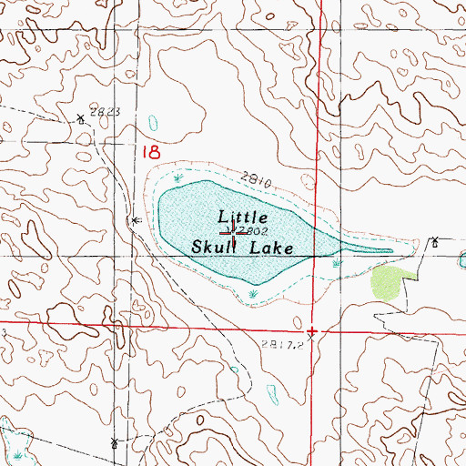 Topographic Map of Little Skull Lake, NE