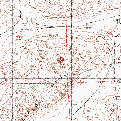 Topographic Map of Lloyd Hill, NE
