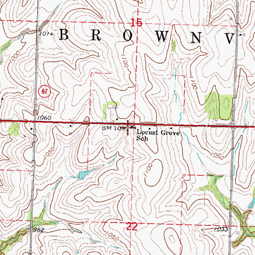Topographic Map of Locust Grove School, NE