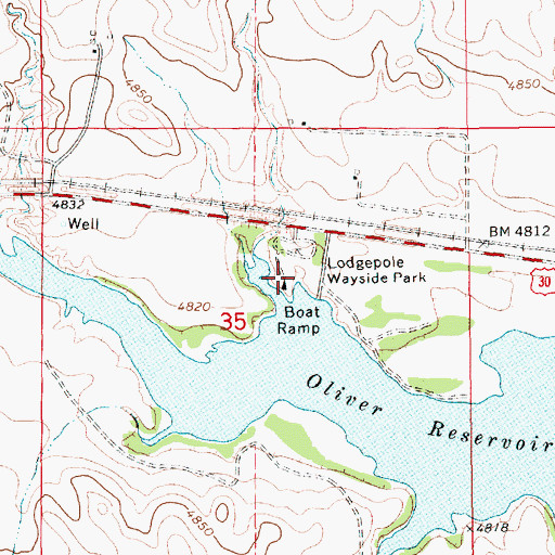 Topographic Map of Lodgepole Wayside Park, NE