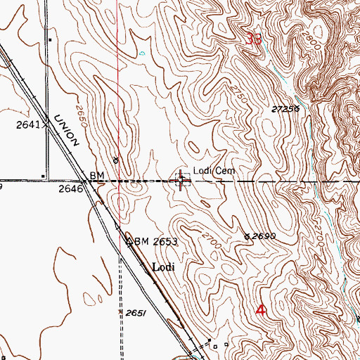 Topographic Map of Lodi Cemetery, NE