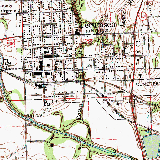 Topographic Map of Logan Branch, NE