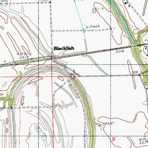 Topographic Map of Blackfish, AR