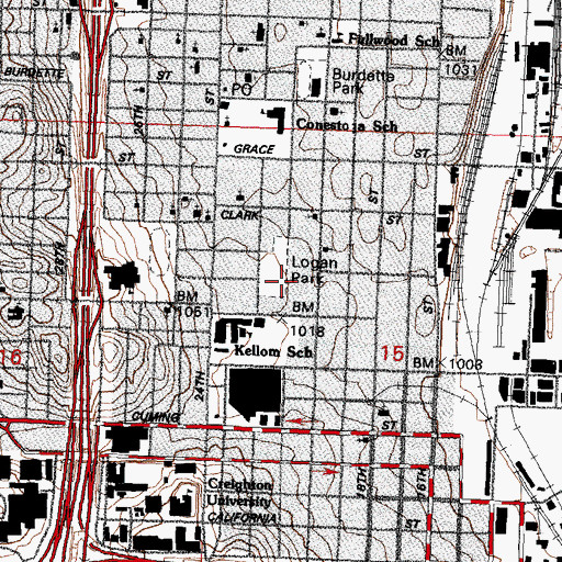 Topographic Map of Logan Park, NE