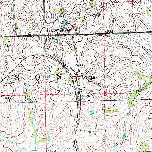 Topographic Map of Loma, NE