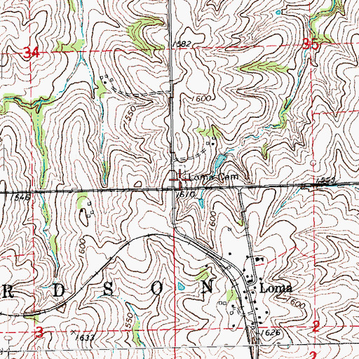 Topographic Map of Loma Cemetery, NE