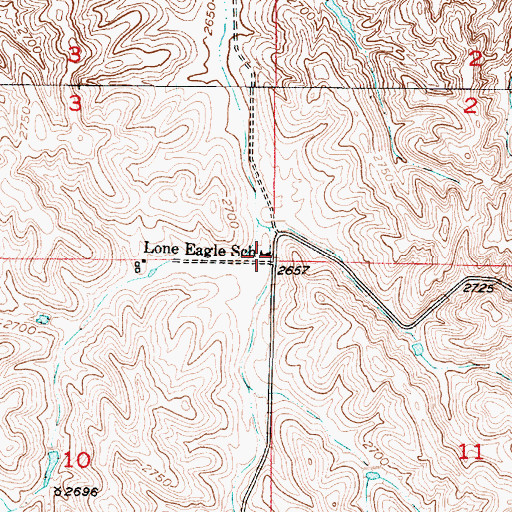 Topographic Map of Lone Eagle School (historical), NE