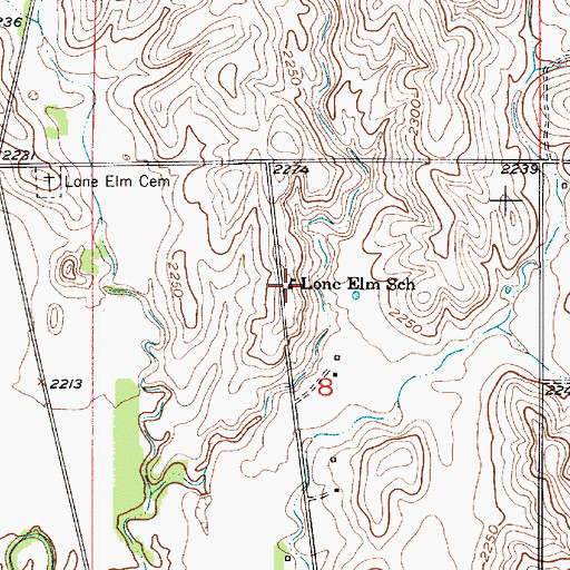 Topographic Map of Lone Elm School (historical), NE