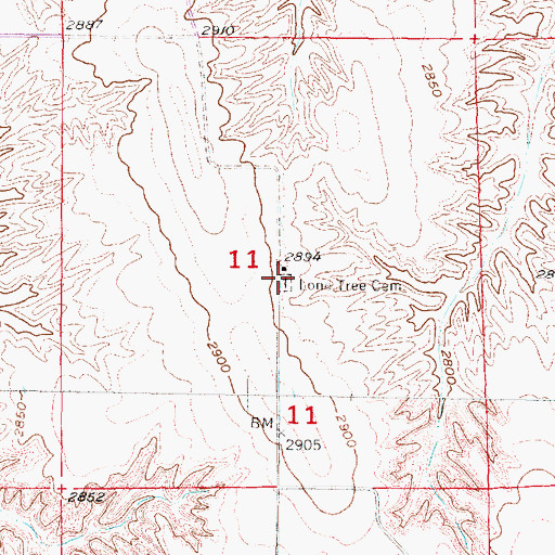 Topographic Map of Lone Tree Cemetery, NE
