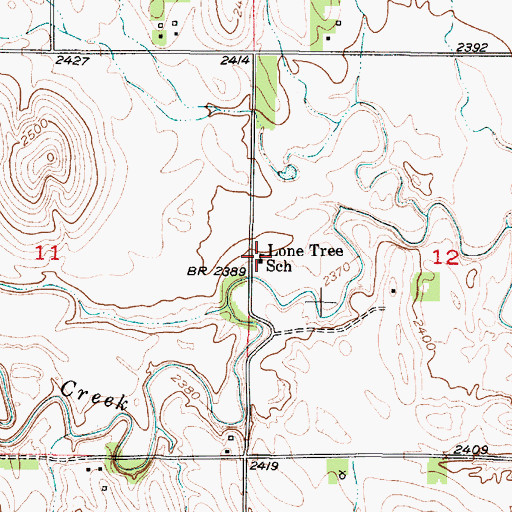 Topographic Map of Lone Tree School (historical), NE