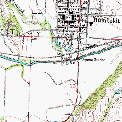 Topographic Map of Long Branch, NE