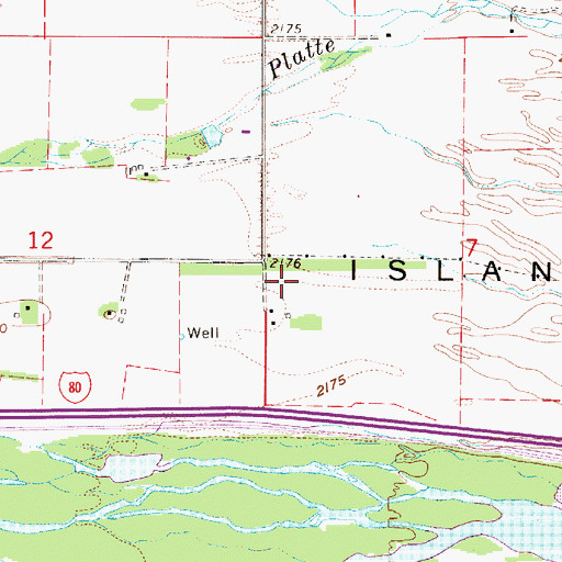 Topographic Map of Long Island, NE