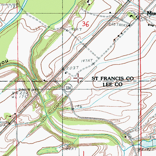 Topographic Map of Bledsoe, AR