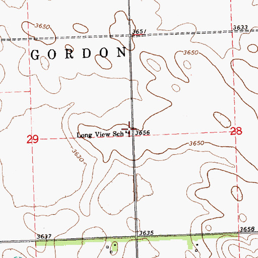 Topographic Map of Long View School, NE