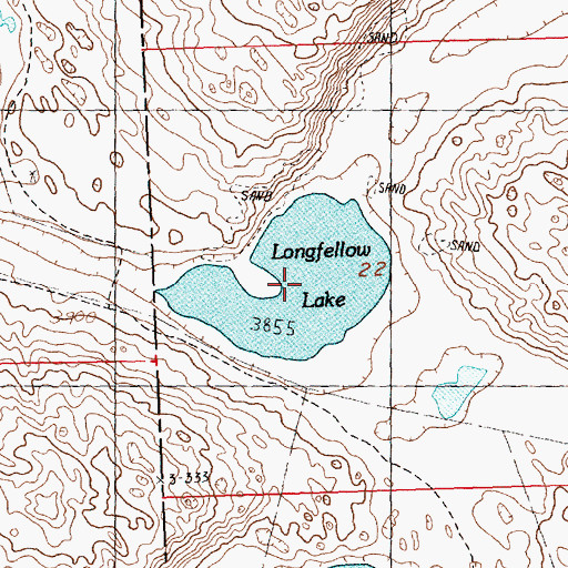 Topographic Map of Longfellow Lake, NE