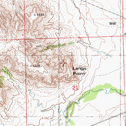 Topographic Map of Langs Point, NE