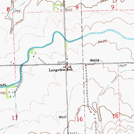 Topographic Map of Longview School, NE