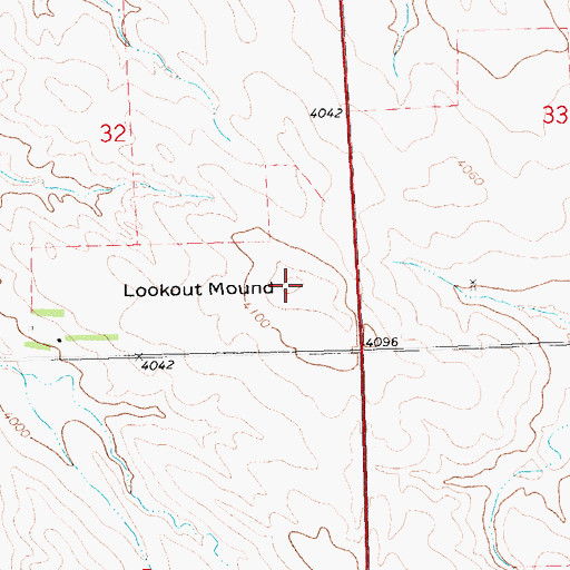 Topographic Map of Lookout Mound, NE