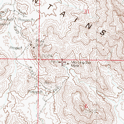 Topographic Map of Morning Star Mine, AZ
