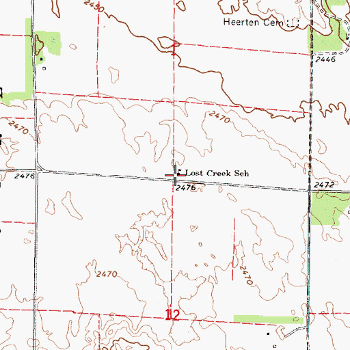 Topographic Map of Lost Creek School (historical), NE
