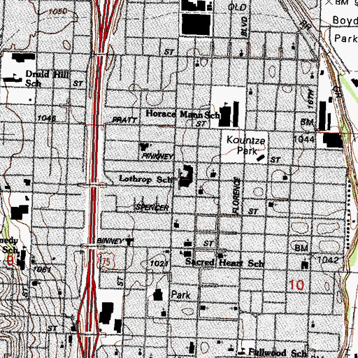 Topographic Map of Lothrop Magnet Center, NE
